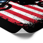 Dirt Bike American Flag Motocross Biker Mannen Boy Poster (Hoek)