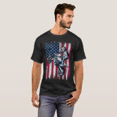 Dirt Bike American Flag Motocross Biker T-shirt (Voorkant volledig)
