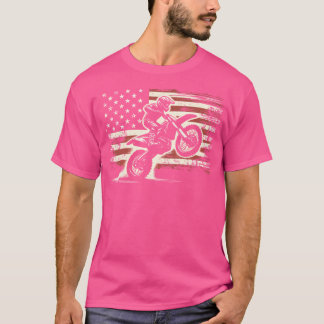 Dirt Bike Amerikaanse Vlag Motorcross Biker  US T-shirt
