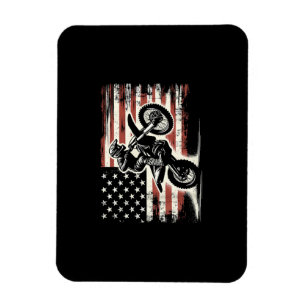 Dirt Bike Amerikaanse Vlag Motorcross Biker Vintag Magneet
