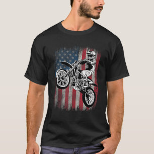 Dirt Bike Amerikaanse Vlag Motorcross Dirtbike Bik T-shirt