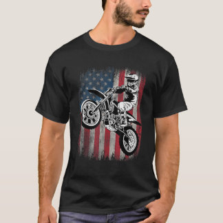 Dirt Bike Amerikaanse Vlag Motorcross Dirtbike Bik T-shirt