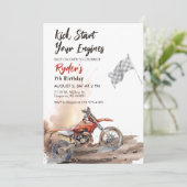 Dirt Bike Any Age Birthday Invitation Kaart (Staand voorkant)
