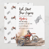 Dirt Bike Any Age Birthday Invitation Kaart (Voorkant / Achterkant)