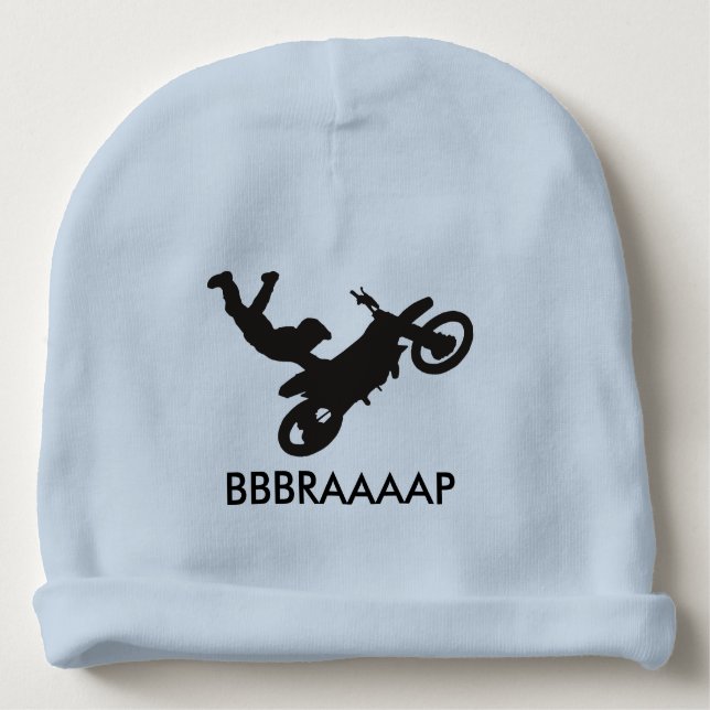 Dirt Bike Baby Beanie Baby Mutsje (Voorkant)