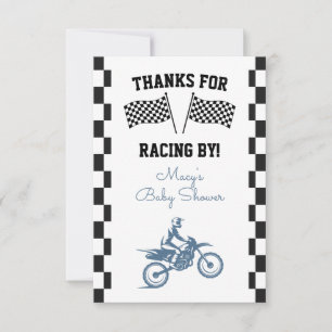 Dirt Bike Baby Shower Bedankkaart