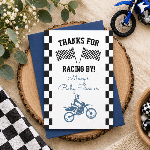 Dirt Bike Baby Shower Bedankkaart