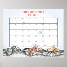 Dirt Bike Baby shower Raad de vervaldatum Poster