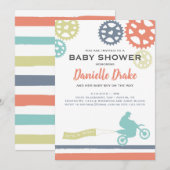 Dirt Bike Baby shower Uitnodiging (Voorkant / Achterkant)