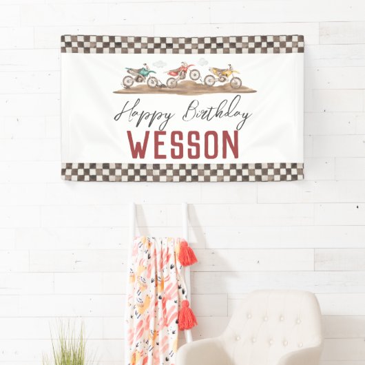 Dirt Bike Banner, Dirt bike party sign Spandoek (Insitu)