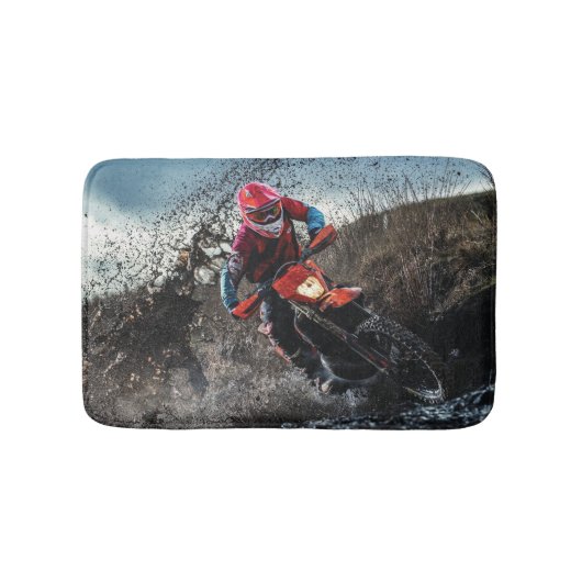Dirt bike berijder kussen badmat (Voorkant)
