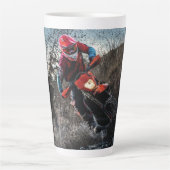 Dirt bike berijder kussen latte mok (Voorkant)