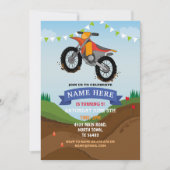 Dirt Bike Birthday Invitation Riding Mud Fun Track Kaart (Voorkant)
