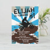 Dirt Bike Birthday Party Invitation (Staand voorkant)