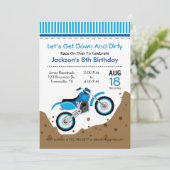 Dirt Bike Birthday Party Invitation Kaart (Staand voorkant)