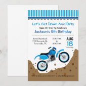 Dirt Bike Birthday Party Invitation Kaart (Voorkant / Achterkant)