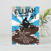 Dirt Bike Birthday Party Invitation Kaart (Staand voorkant)