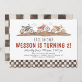 Dirt Bike Birthday Uitnodiging (Voorkant / Achterkant)