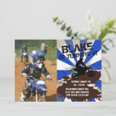 Dirt Bike Birthday Uitnodiging (Staand voorkant)