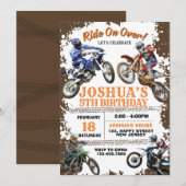 Dirt Bike Birthday Uitnodiging. Motorbikes nodigen Kaart (Voorkant / Achterkant)
