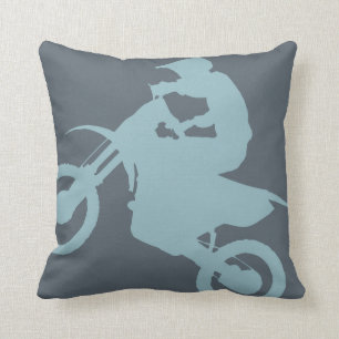 DIRT BIKE ( bleek blauw ) GEPRODUCEERD Kussen