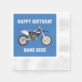 Dirt Bike Blue Birthday Sport Paper Borden Servet