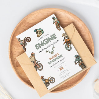 Dirt bike boy 5th birthday kaart