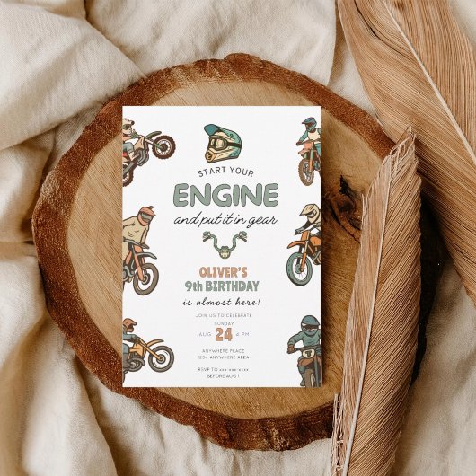 Dirt bike boy 9th birthday kaart
