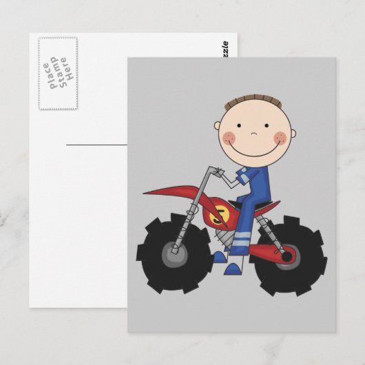 Dirt Bike - Boy Tshirts en Gifts Briefkaart (Voorkant / Achterkant)