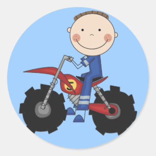 Dirt Bike - Boy Tshirts en Gifts Ronde Sticker