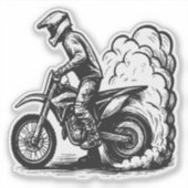 Dirt Bike Burn-out Sticker (Voorkant)