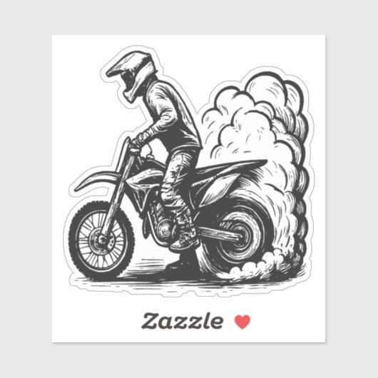 Dirt Bike Burn-out Sticker (Vel)