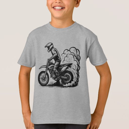 Dirt Bike Burn-out T-shirt (Voorkant)