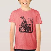 Dirt Bike Burn-out Tri-Blend Shirt (Voorkant)