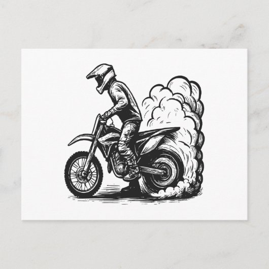 Dirt Bike Burnout Feestdagenkaart (Voorkant)