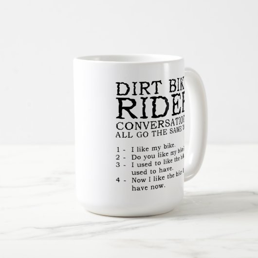 Dirt Bike Conversations Funny Motocross Mok (Voorkant rechts)