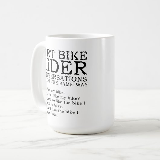 Dirt Bike Conversations Funny Motocross Mok (Voorkant links)