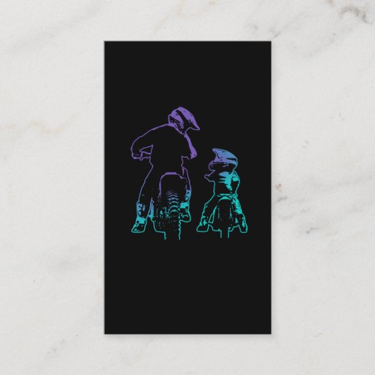 Dirt Bike Dad en Son Motocross Biking Visitekaartje (Voorkant)