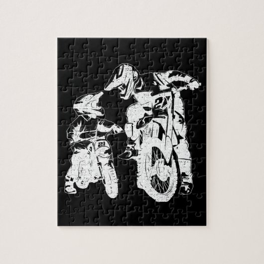 Dirt Bike Dad Motocross Motorcycle Biker Vader Legpuzzel (Verticaal)