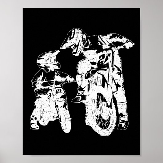 Dirt Bike Dad Motocross Motorcycle Biker Vader Poster (Voorkant)