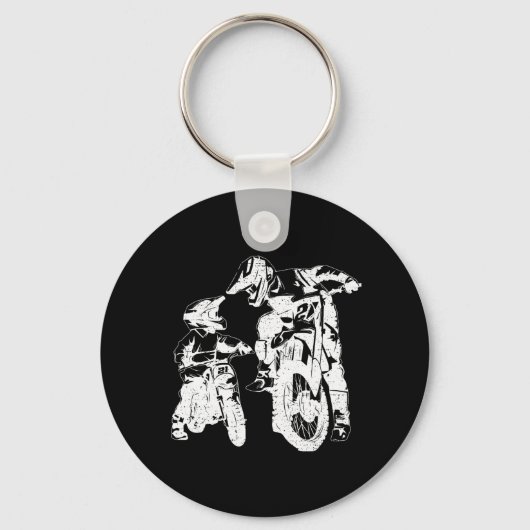 Dirt Bike Dad Motocross Motorcycle Biker Vader Sleutelhanger (Voorkant)