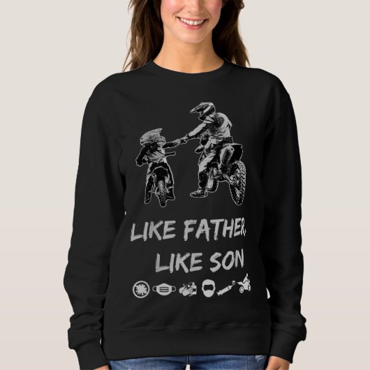 Dirt Bike Dad Son Fathers Day Plus Size Graphic Trui (Voorkant)