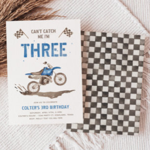Dirt Bike Derde Verjaardag Uitnodiging