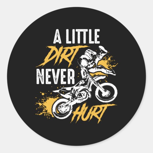 Dirt Bike Dirt Nooit Hurt Motocross Ronde Sticker (Voorkant)