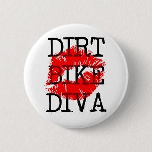 Dirt Bike Diva Motocross Knop Ronde Button 5,7 Cm