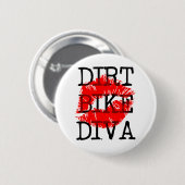 Dirt Bike Diva Motocross Knop Ronde Button 5,7 Cm (Voorkant /achterkant)