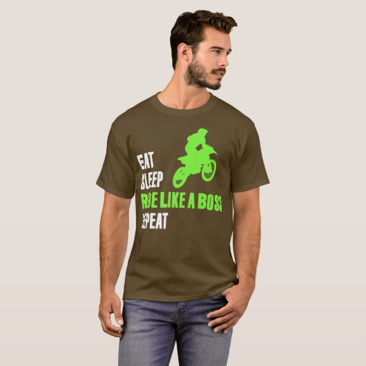 Dirt Bike Eat Slaap Motorcross Supercross Enduro T-shirt (Voorkant volledig)