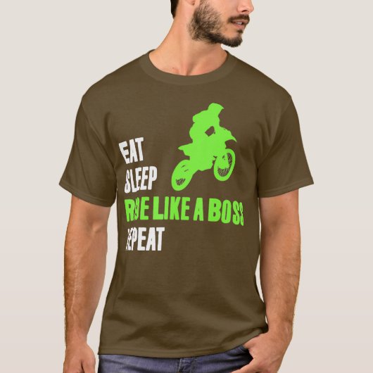 Dirt Bike Eat Slaap Motorcross Supercross Enduro T-shirt (Voorkant)