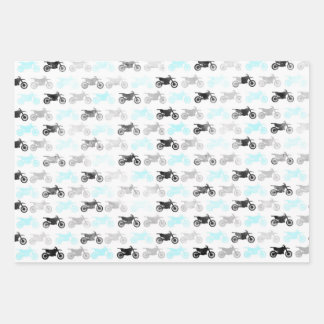 Dirt Bike en Chevron Wrapping Paper