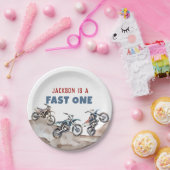 Dirt Bike Fast One Birthday Party Papieren Borden Papieren Bordje (Feest)